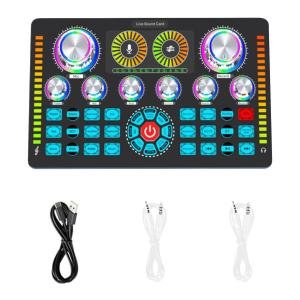Professional Podcast Studio Sound Mixer Q7 Sound Card Audio Mixer for Recording Live Streaming