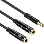 3.5mm Jack Headphone+Mic Audio Splitter Gold-Plated Aux Extension Adapter Cable Cord for Computer PC Microphone