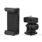 2 in 1 Mobile Tripod Holder Clip with Locking Ball Head Adapter Set 3/8 Screw Hole