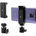 2 in 1 Mobile Tripod Holder Clip with Locking Ball Head Adapter Set 3/8 Screw Hole