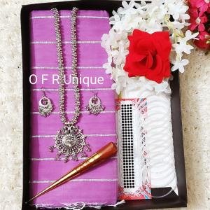 Half Silk Chumki Saree 7 in 1 Combo