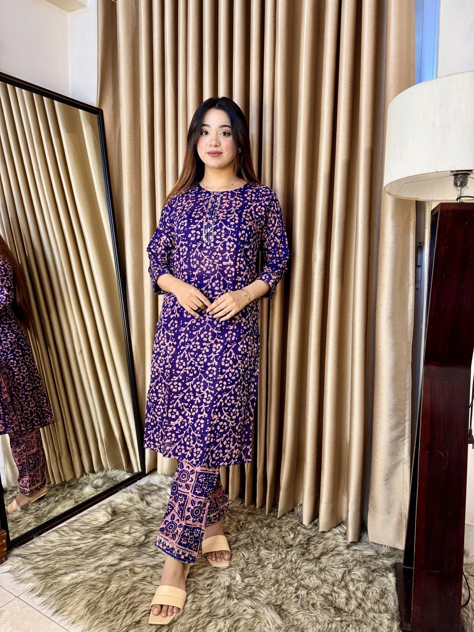Batik Kurti Co-ord Set